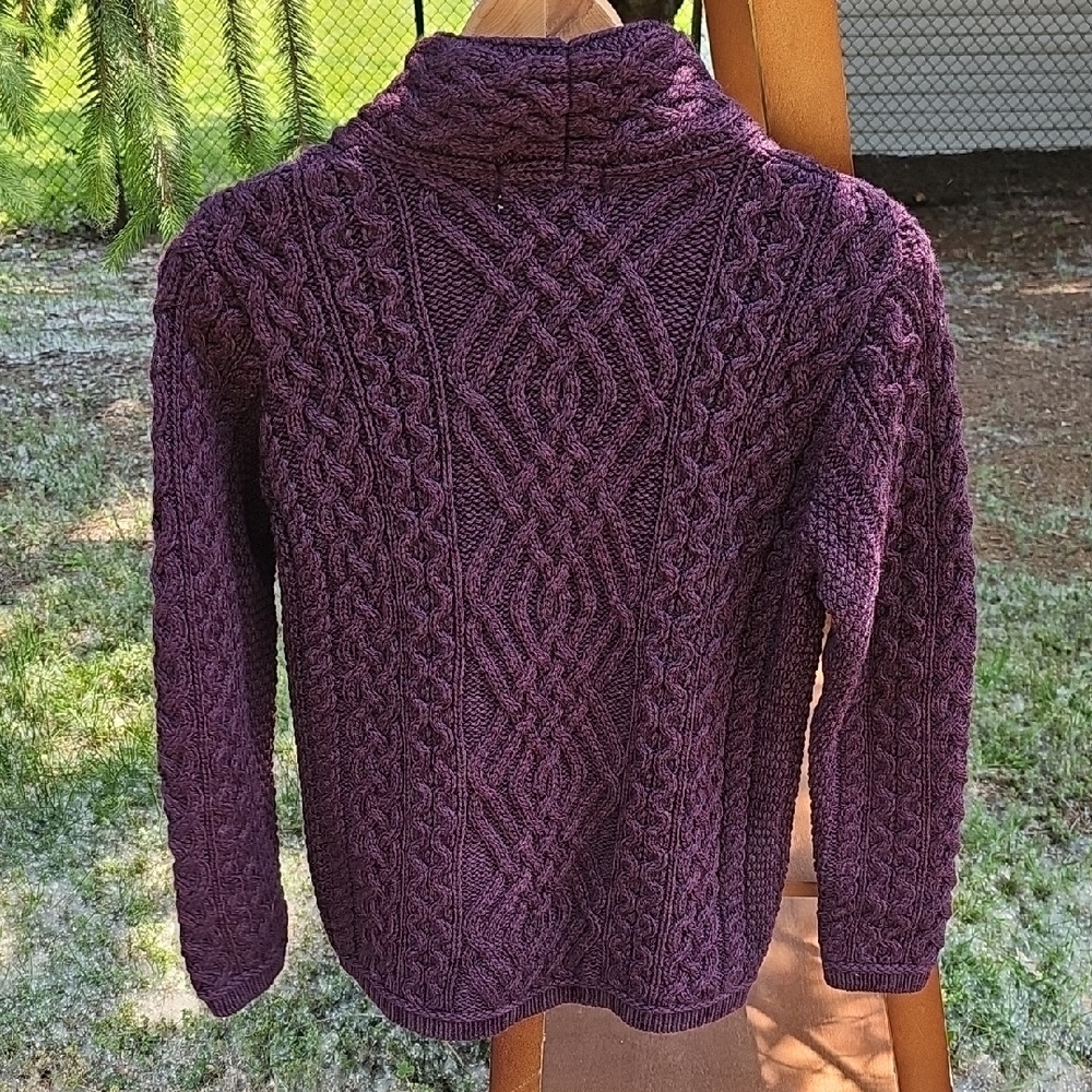 Aran Crafts Deep Purple Cowl Neck Sweater - Picture 6 of 6